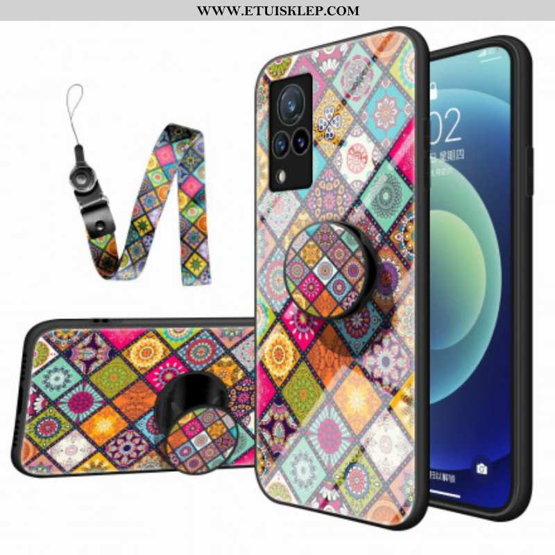 Etui do Vivo V21 5G Patchworkowy Uchwyt Magnetyczny